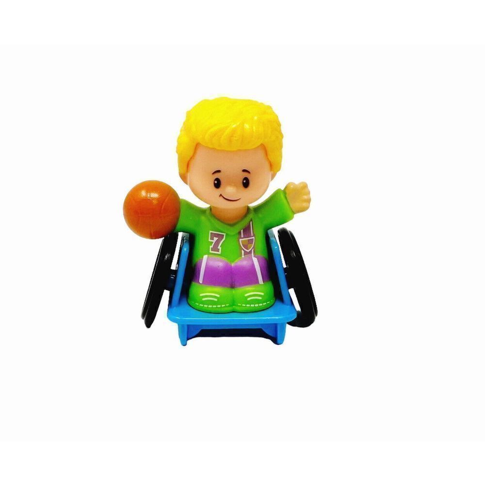 Fisher Price Little People‎ Blonde Boy Wheelchair Basketball Figure Josh 2016